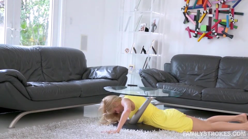 Alexis Fawx's Stepmom Ass Stuck Under Table